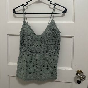 Elegant Lace Green Top